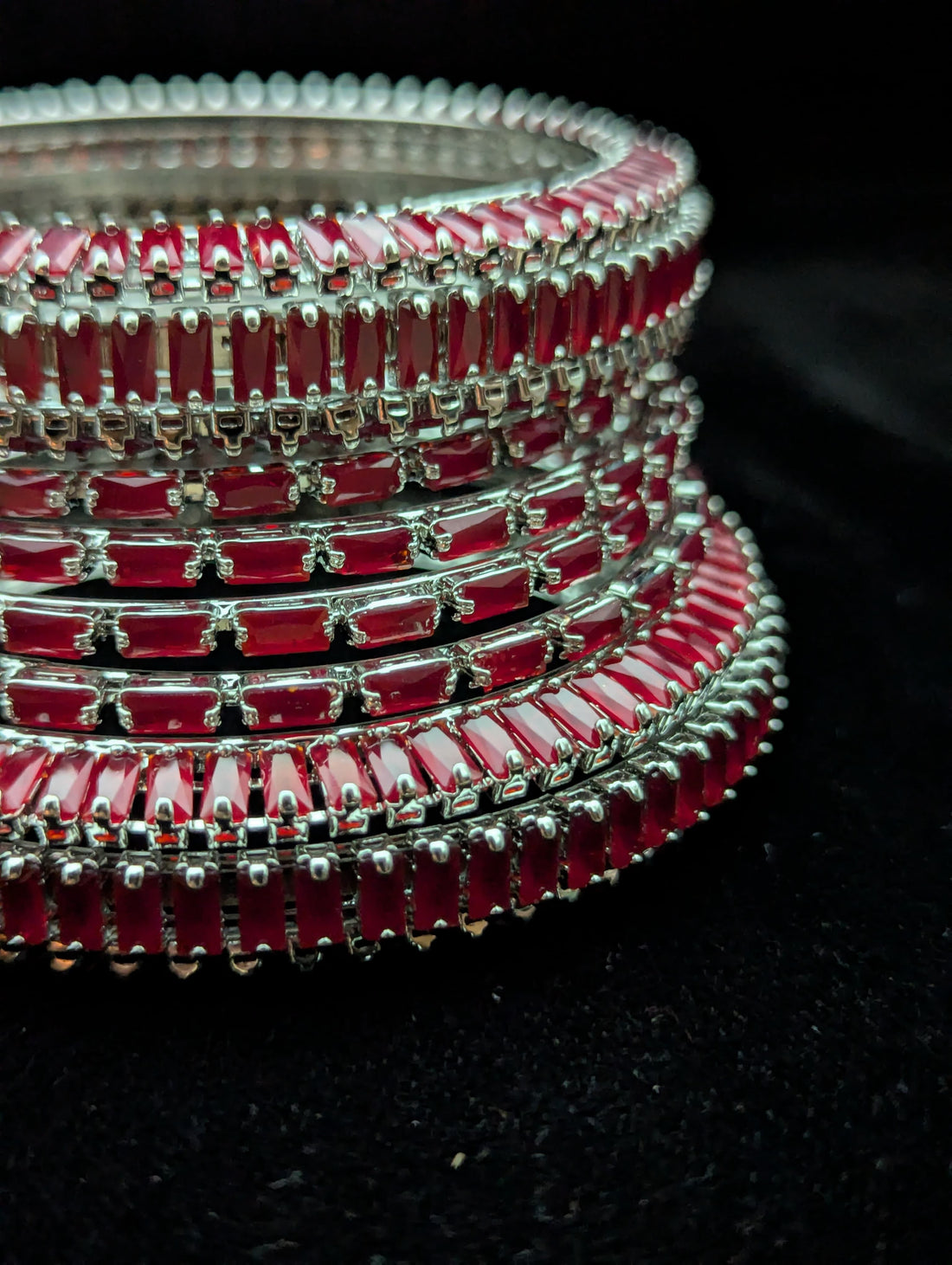 Bold & Beautiful: Red Radiance Bangles by Majesty.pk
